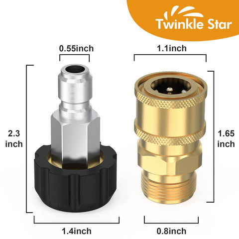 Twinkle Star acople rápido 3/8" mostrando el cierre por clic fácil de usar