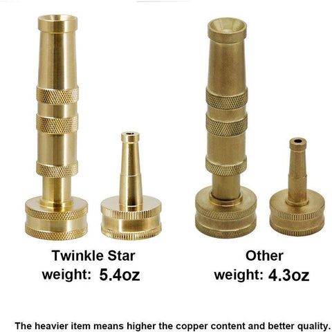 Twinkle Star comparación de tamaño con manguera para ajuste universal