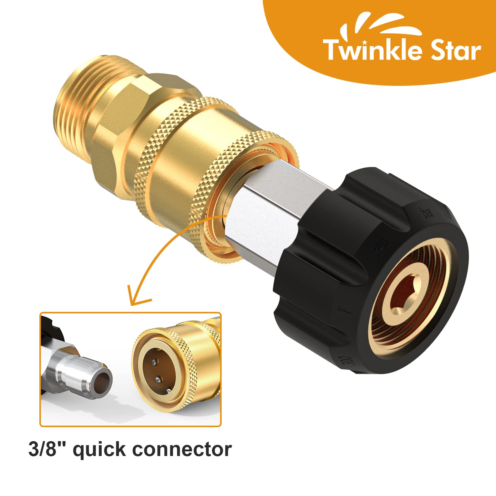 Twinkle Star primer plano de la rosca M22 14mm con ajuste preciso y sin fugas