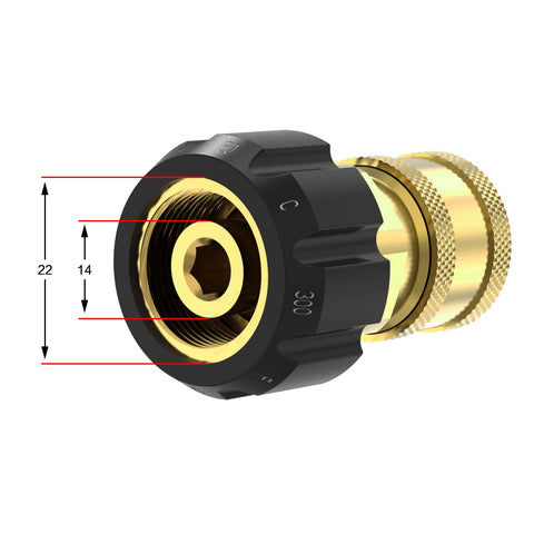 Twinkle Star primer plano de la rosca M22 14mm para conexión segura