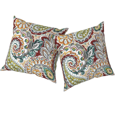 TWLEAR vista frontal del cojín paisley chilli, color vibrante y protección contra agua