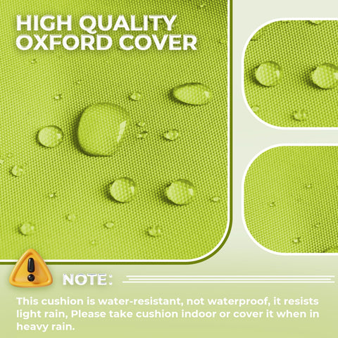 Tycdiose ambiente de patio con cojín verde claro para relajación exterior