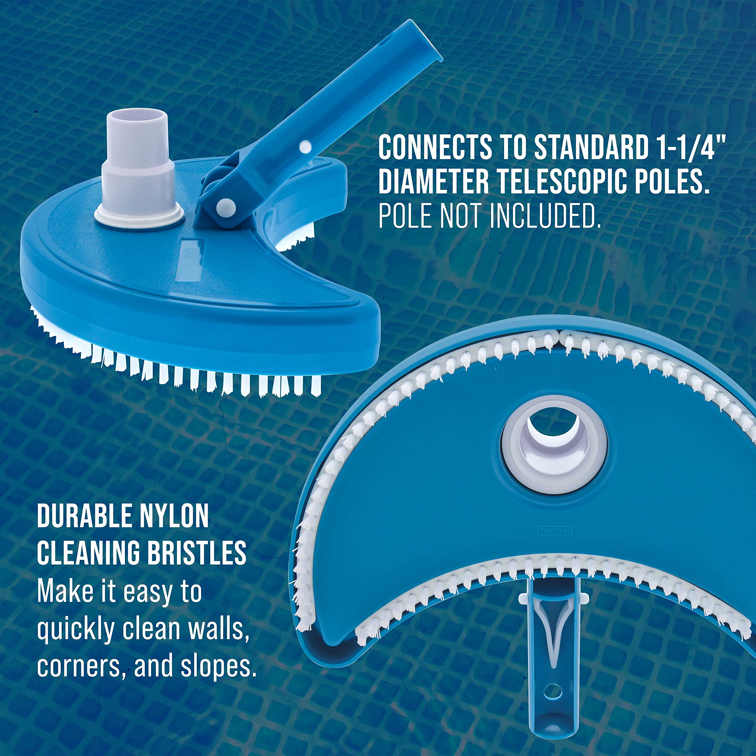 U.S. Pool Supply cabezal en uso limpiando pared y fondo eficazmente