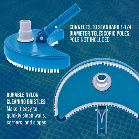 U.S. Pool Supply cabezal en uso limpiando pared y fondo eficazmente