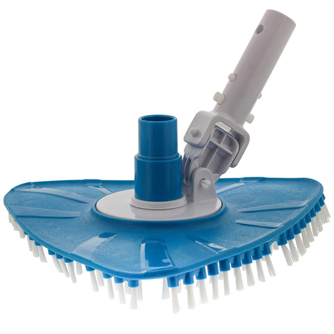 U.S. Pool Supply cabezal frontal mostrando forma triangular y cobertura eficiente