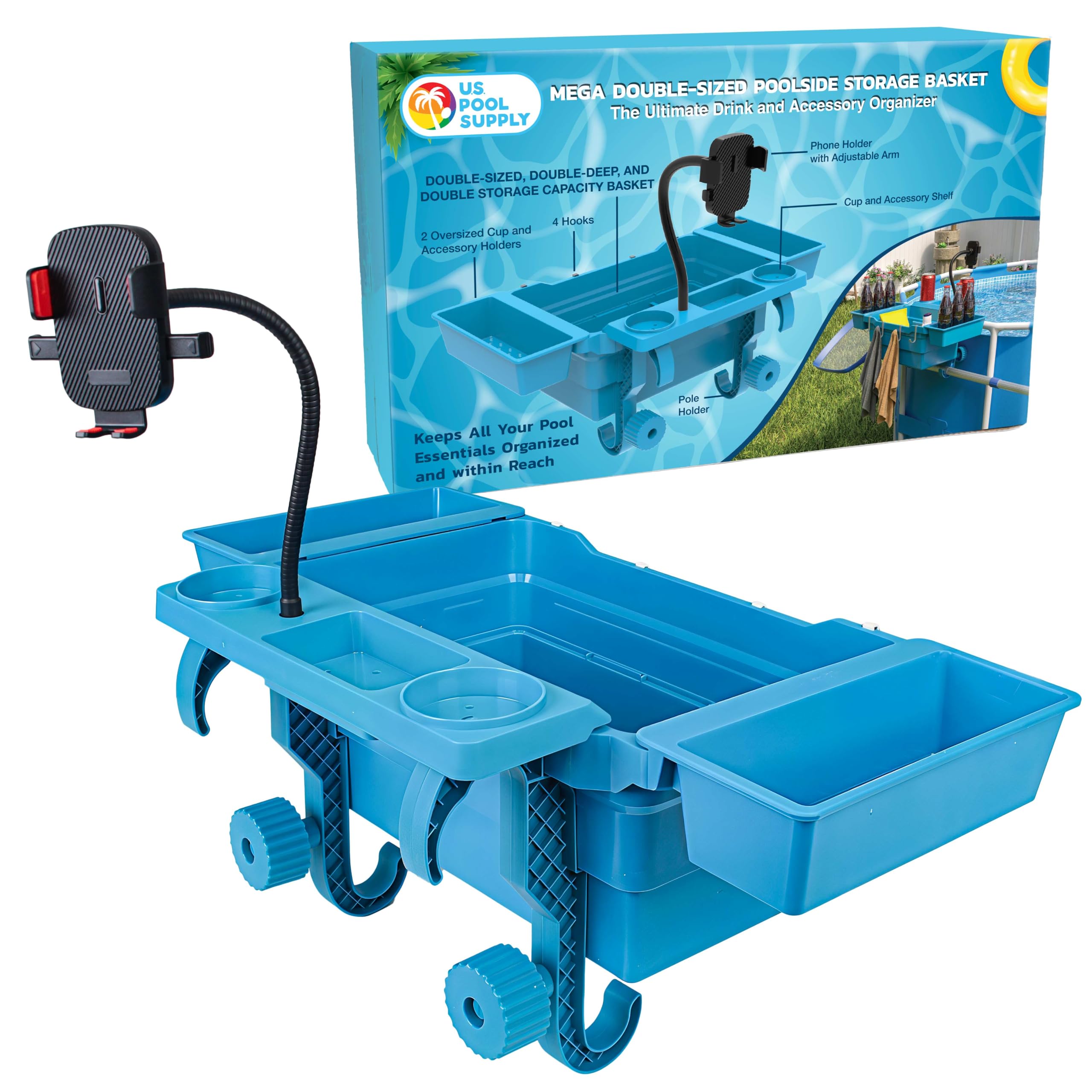 U.S. Pool Supply canasta frontal mostrando gran capacidad y acceso cómodo