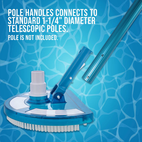 U.S. Pool Supply comparación de tamaño mostrando base de 10.5 pulgadas