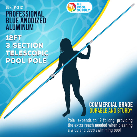 U.S. Pool Supply detalle de aluminio estriado para mejor agarre y durabilidad