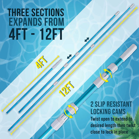 U.S. Pool Supply poste extendido en piscina para alcanzar zonas profundas