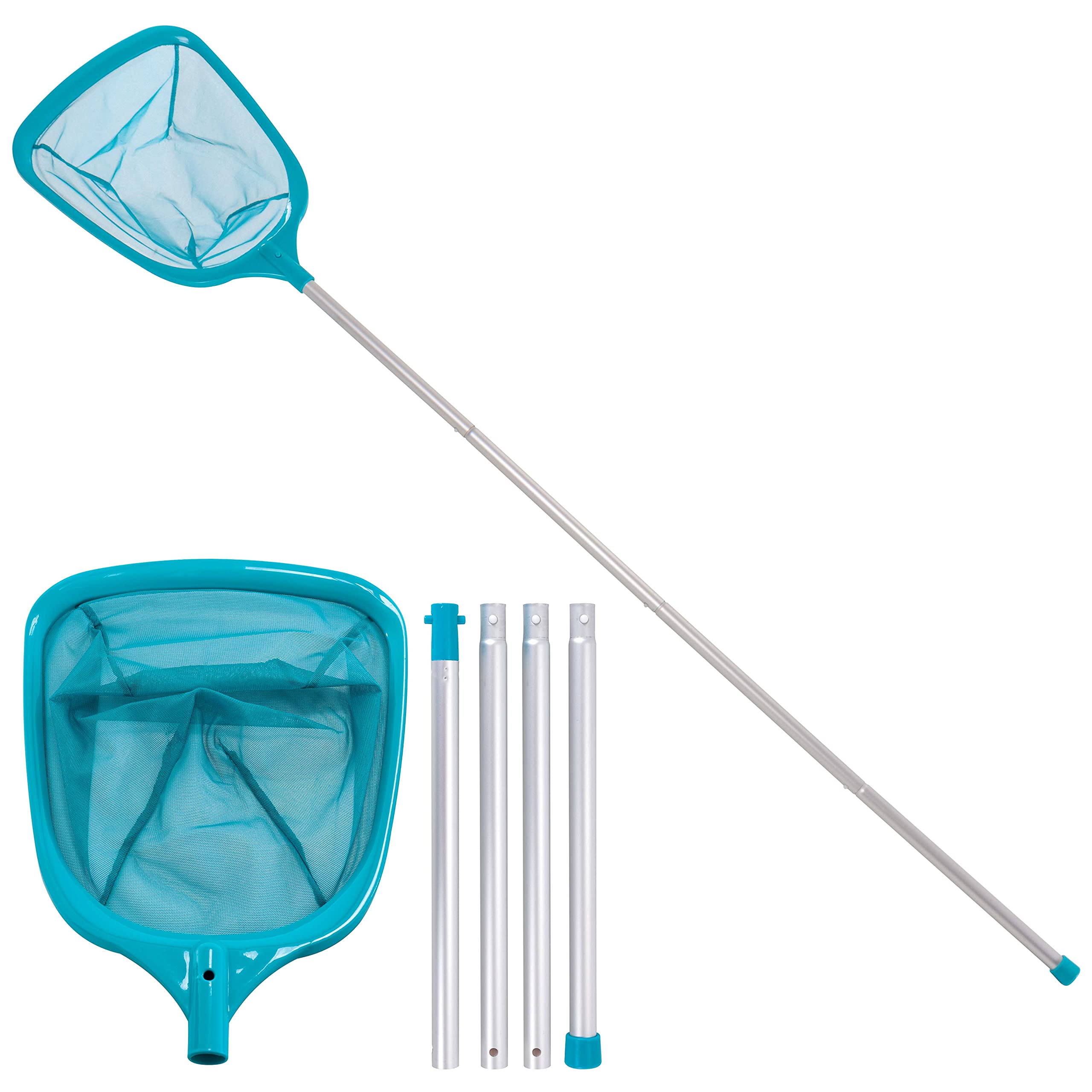 U.S. Pool Supply skimmer frontal mostrando la red y marco, limpieza eficiente
