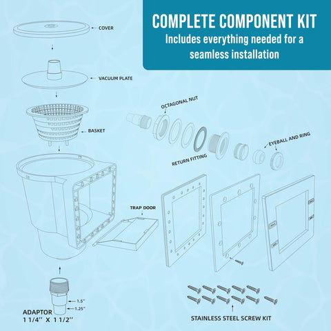 U.S. Pool Supply kit completo con boquilla, adaptador de manguera y tornillería incluidos