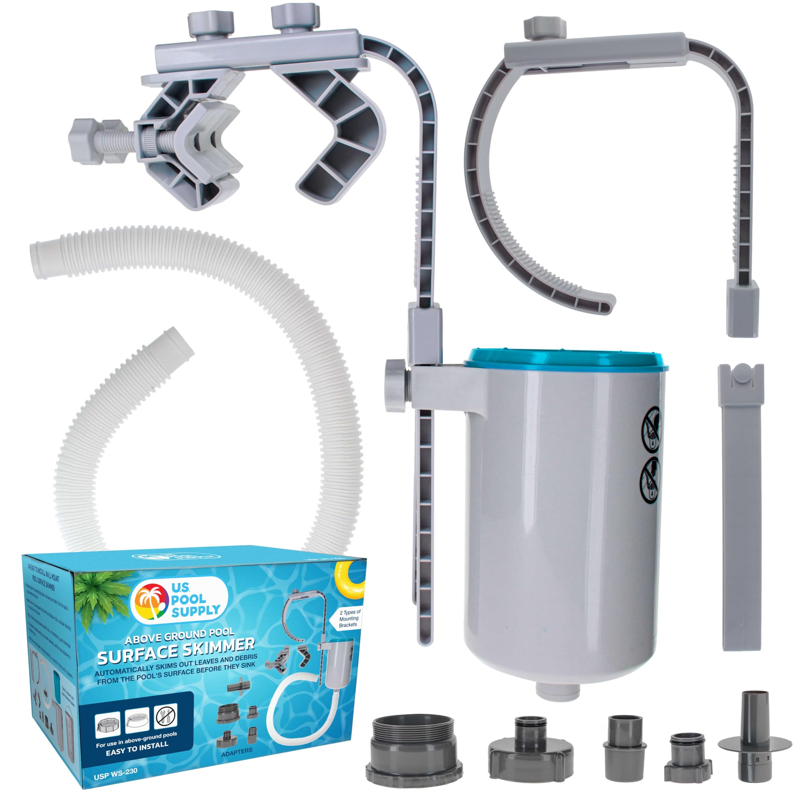 U.S. Pool Supply skimmer frontal mostrando diseño eficiente