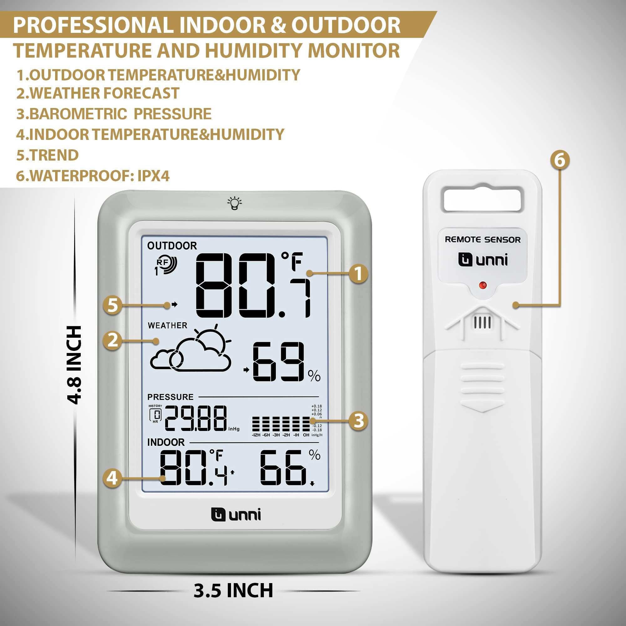U UNNI sensor exterior primer plano mostrando construcción robusta y precisión