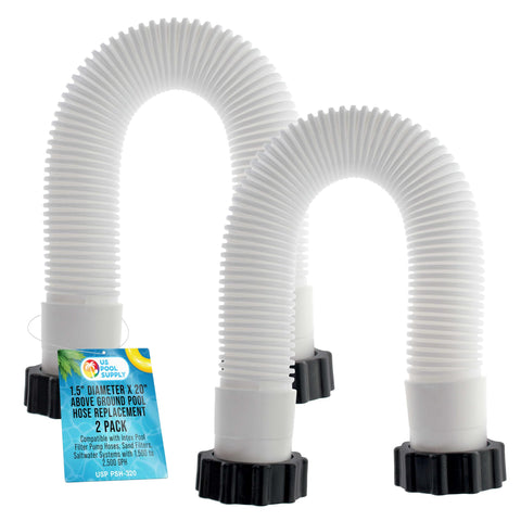 U.S. Pool Supply manguera frontal pack mostrando dos piezas y tuercas seguras