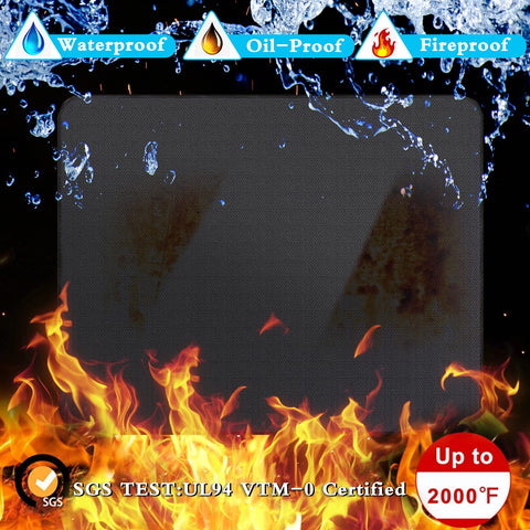 UBeesize tapete en uso bajo una parrilla protegiendo el deck