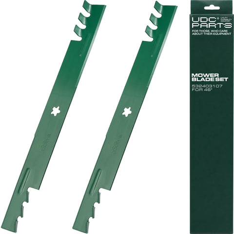 UDC Parts cuchilla frontal empaquetada mostrando ajuste compatible
