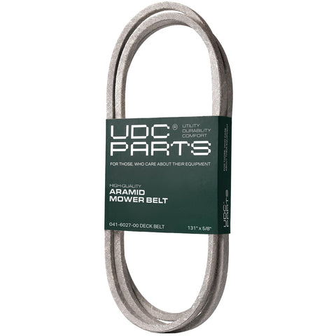 UDC Mower Belts correa frontal mostrando el empaque y beneficio de compatibilidad