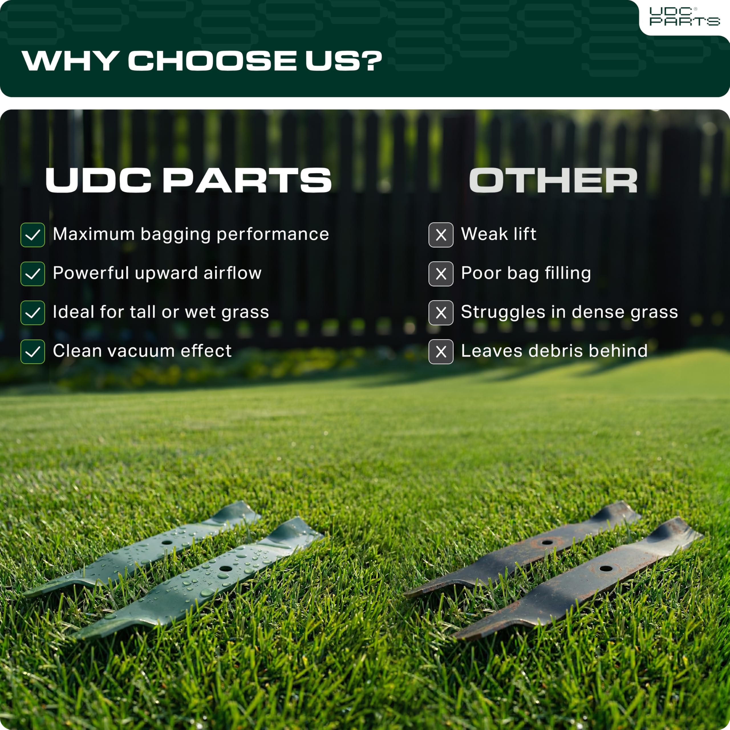 UDC Parts cuchilla siendo instalada en husillo Bad Boy para montaje rápido