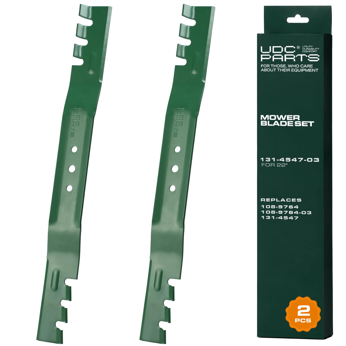 UDC Parts cuchilla frontal 22" mostrando borde afilado y ajuste seguro