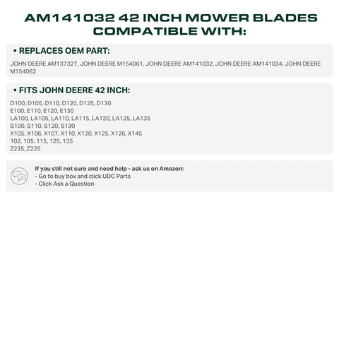 UDC Parts cuchilla instalada en tractor John Deere, rendimiento de corte mejorado