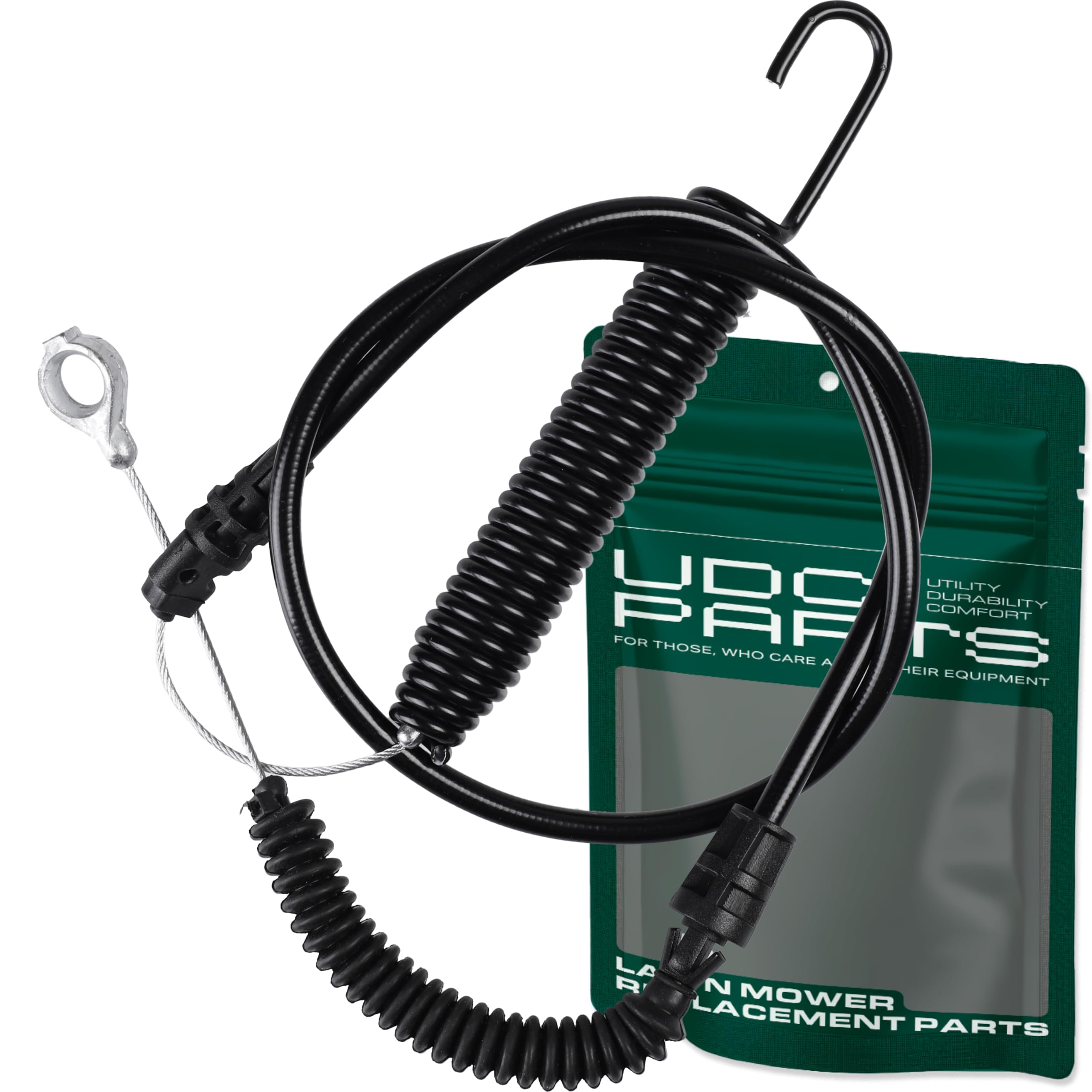 UDC Parts frontal del cable mostrando ajuste directo y medidas claras