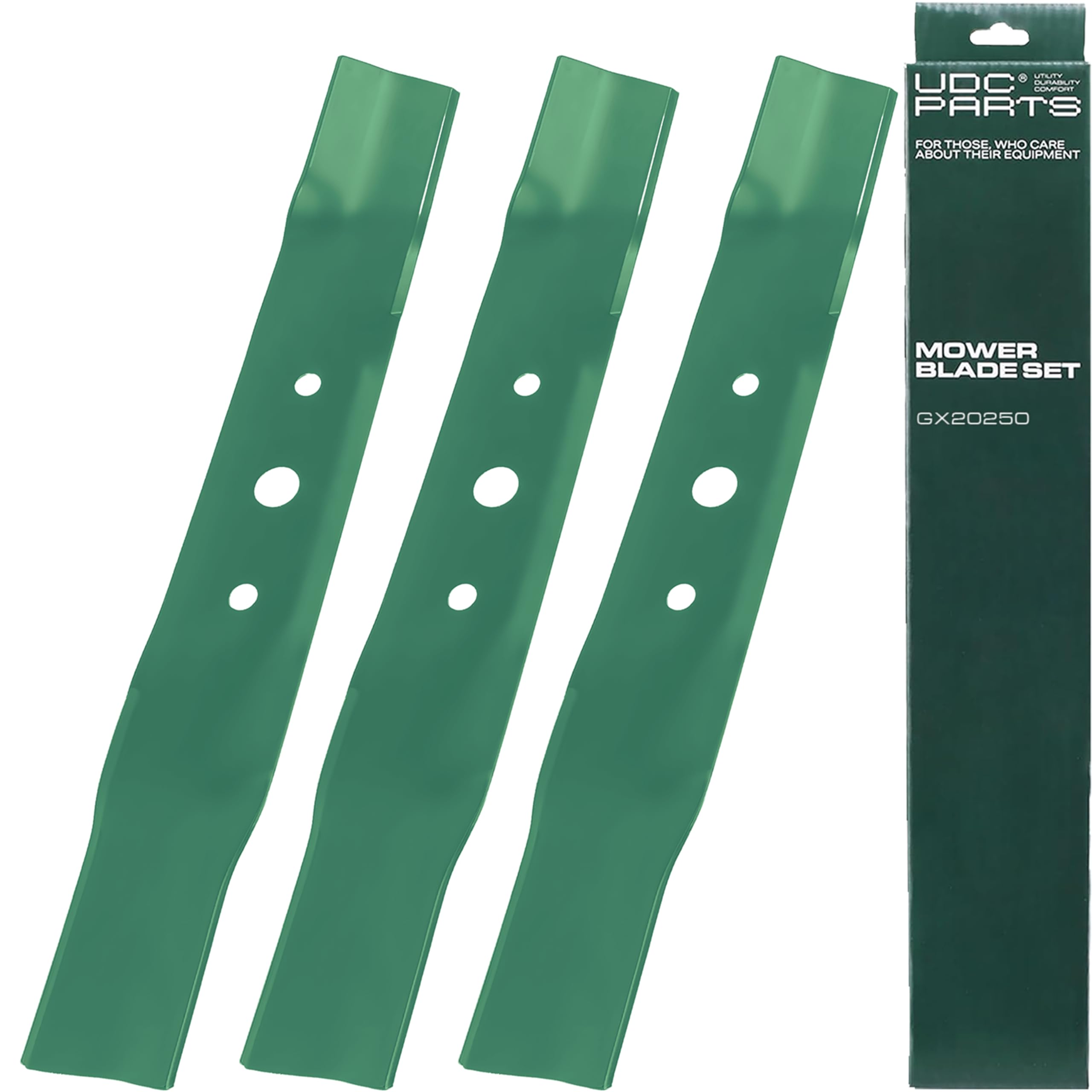 UDC Parts cuchilla frontal pack mostrando 3 piezas y compatibilidad