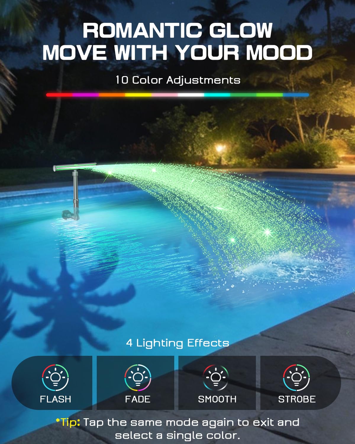 UIRWAY control remoto mostrando cambio entre 10 colores