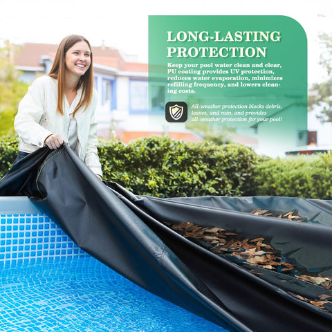 UIRWAY cubierta instalada en piscina circular que protege contra hojas