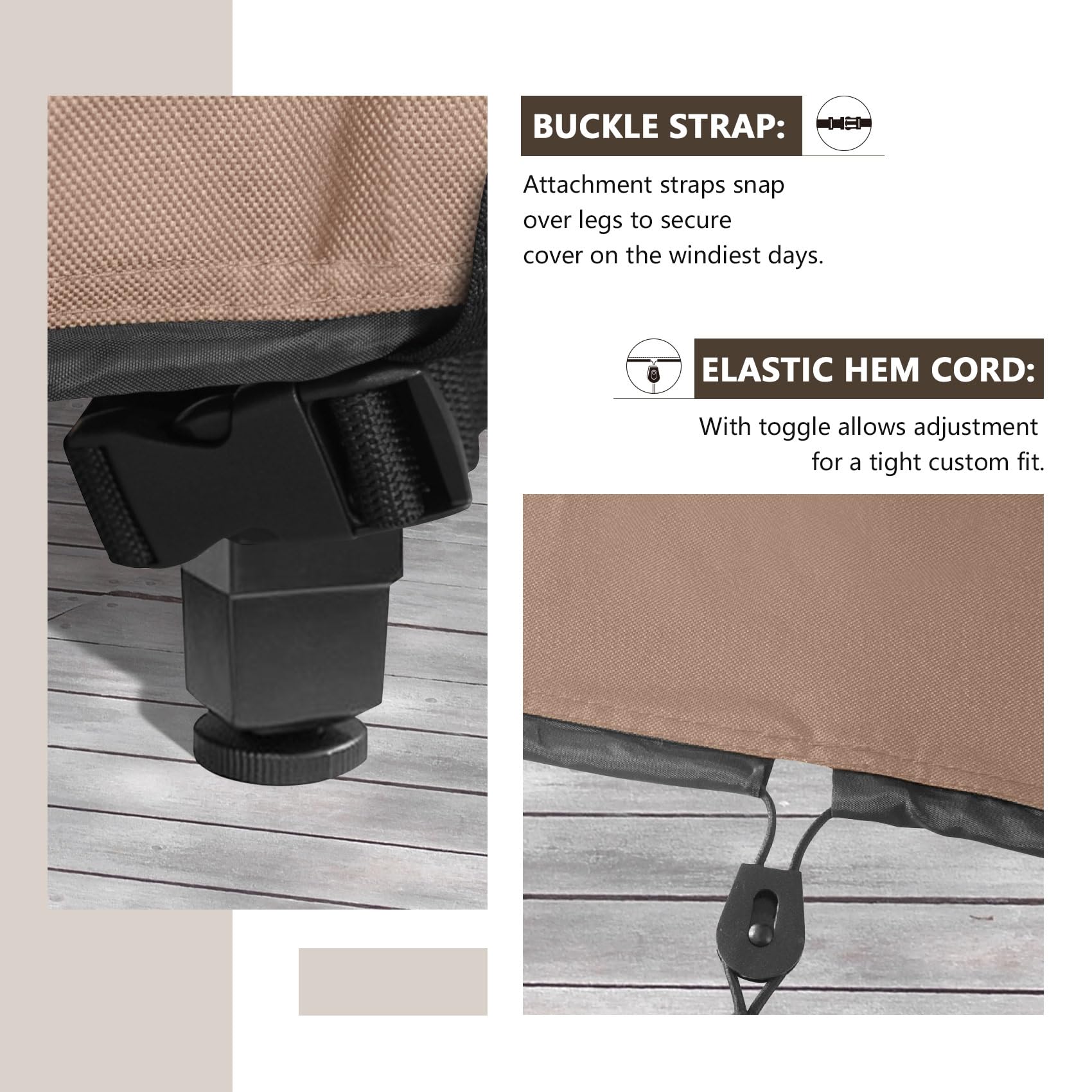 ULTCOVER clip plástico sujeto a pata, asegura funda contra viento