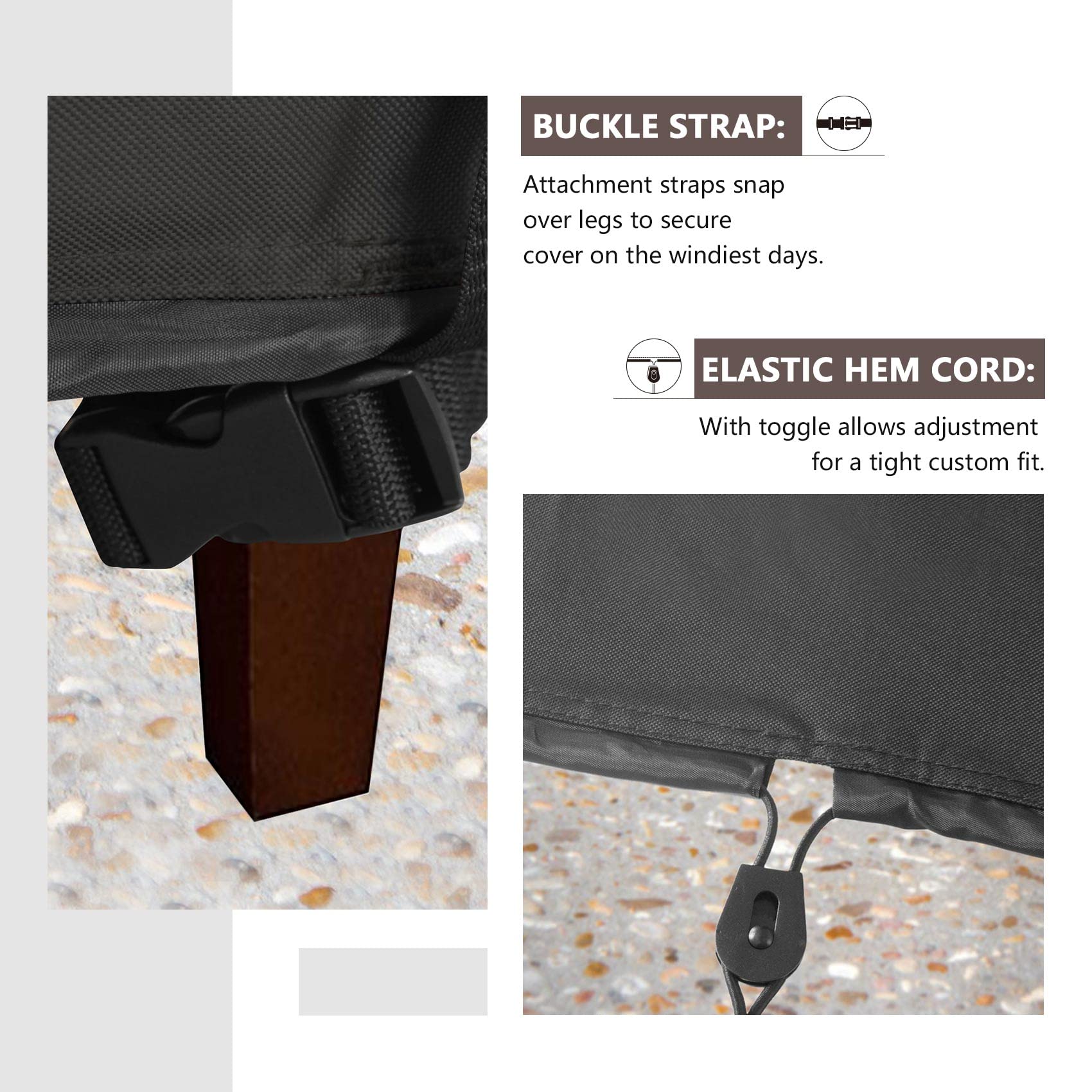 ULTCOVER clips y elástico que aseguran la funda en viento