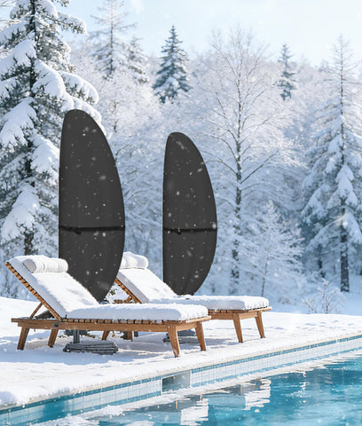 ULTCOVER comparación de tamaño mostrando compatibilidad con parasoles grandes