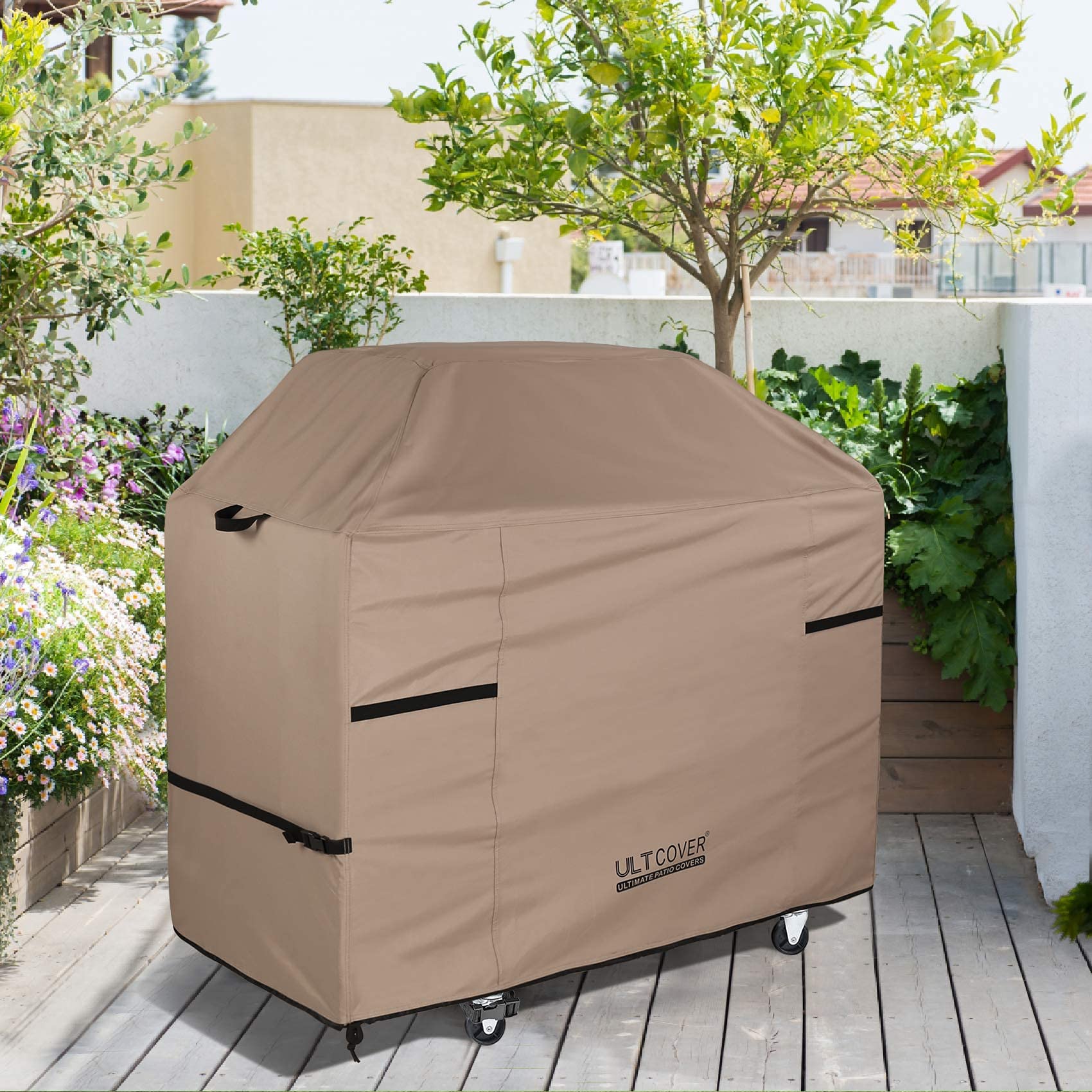 ULTCOVER comparación de tamaño con una parrilla de 3–5 quemadores