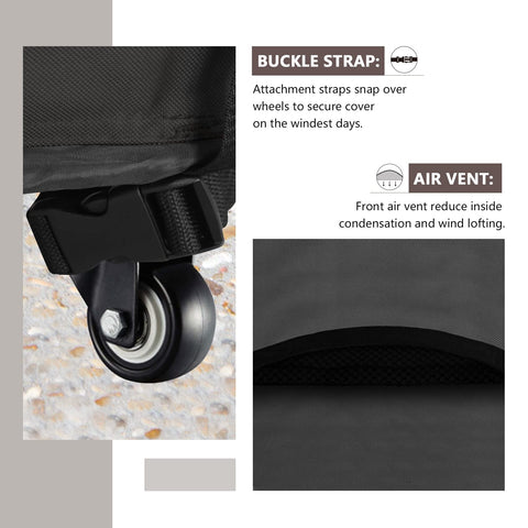 ULTCOVER clips plásticos y cordones elásticos asegurando la funda contra el viento