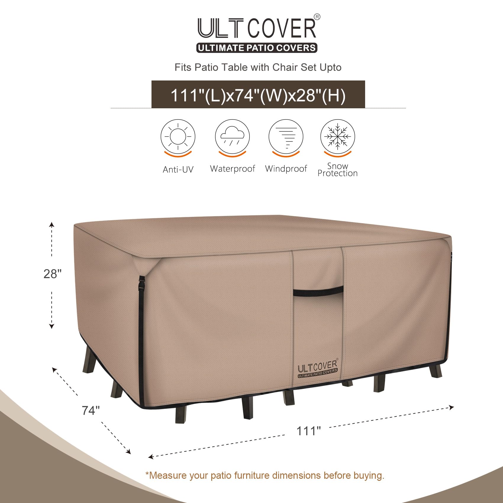 ULTCOVER primer plano del tejido 600D resistente, durabilidad visible