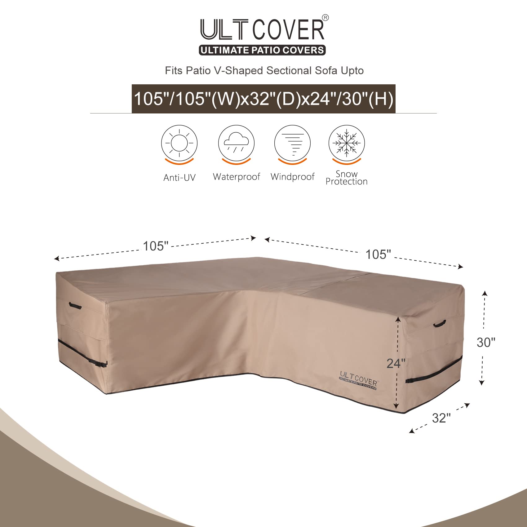ULTCOVER detalle de textura 600D muestra resistencia y repelencia al agua