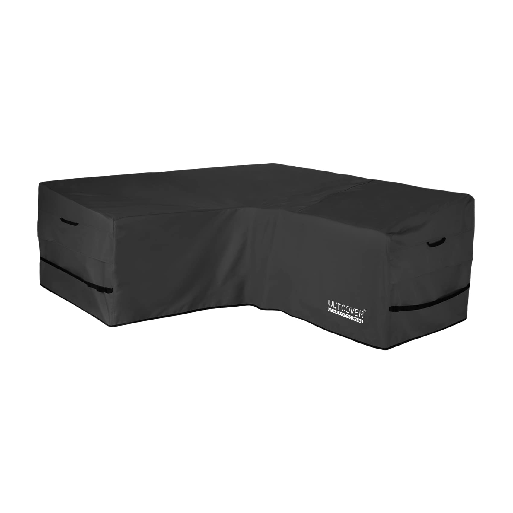 ULTCOVER vista frontal de la funda protegiendo sofá seccional, protección total