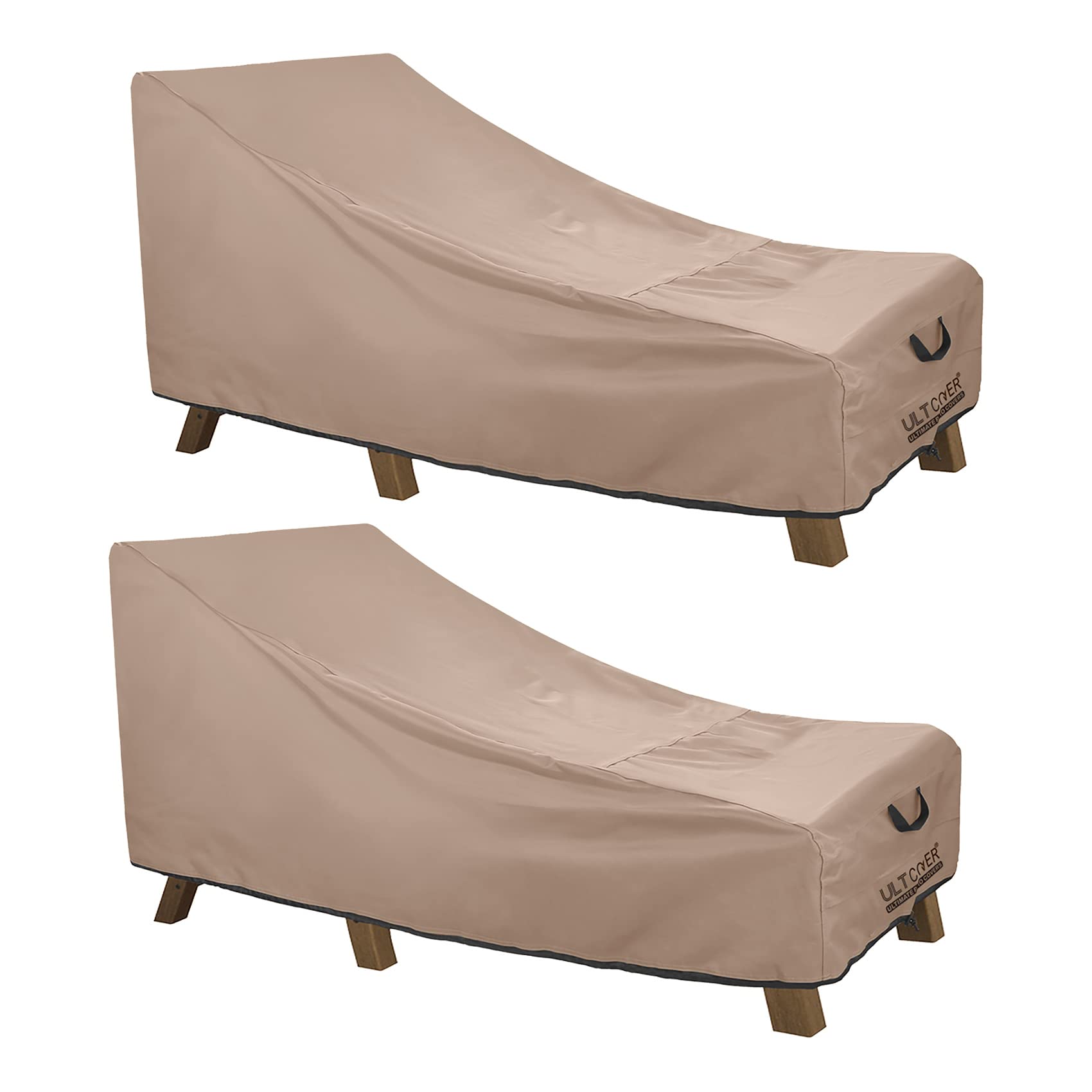 ULTCOVER vista frontal de la funda protegiendo chaise lounge, acabado resistente