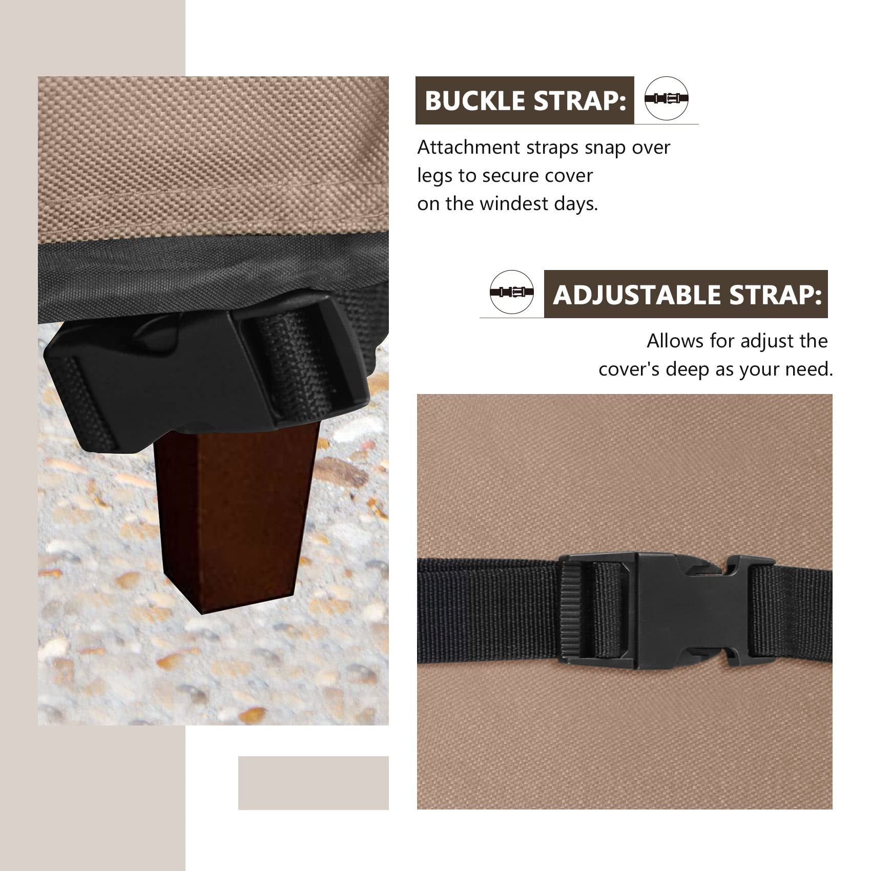 ULTCOVER funda puesta en sofá exterior demostrando protección completa