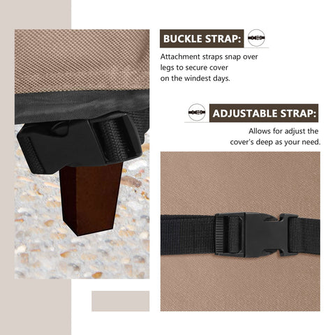 ULTCOVER funda puesta en sofá exterior demostrando protección completa