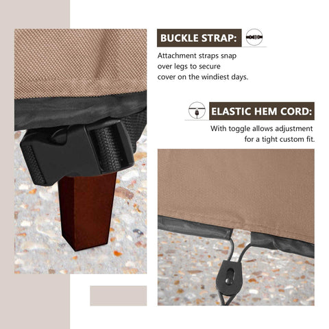 ULTCOVER funda colocada en chaise lounge en jardín, mantiene limpieza