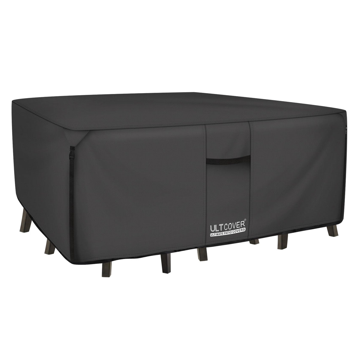 ULTCOVER funda frontal para mesa y sillas mostrando protección completa