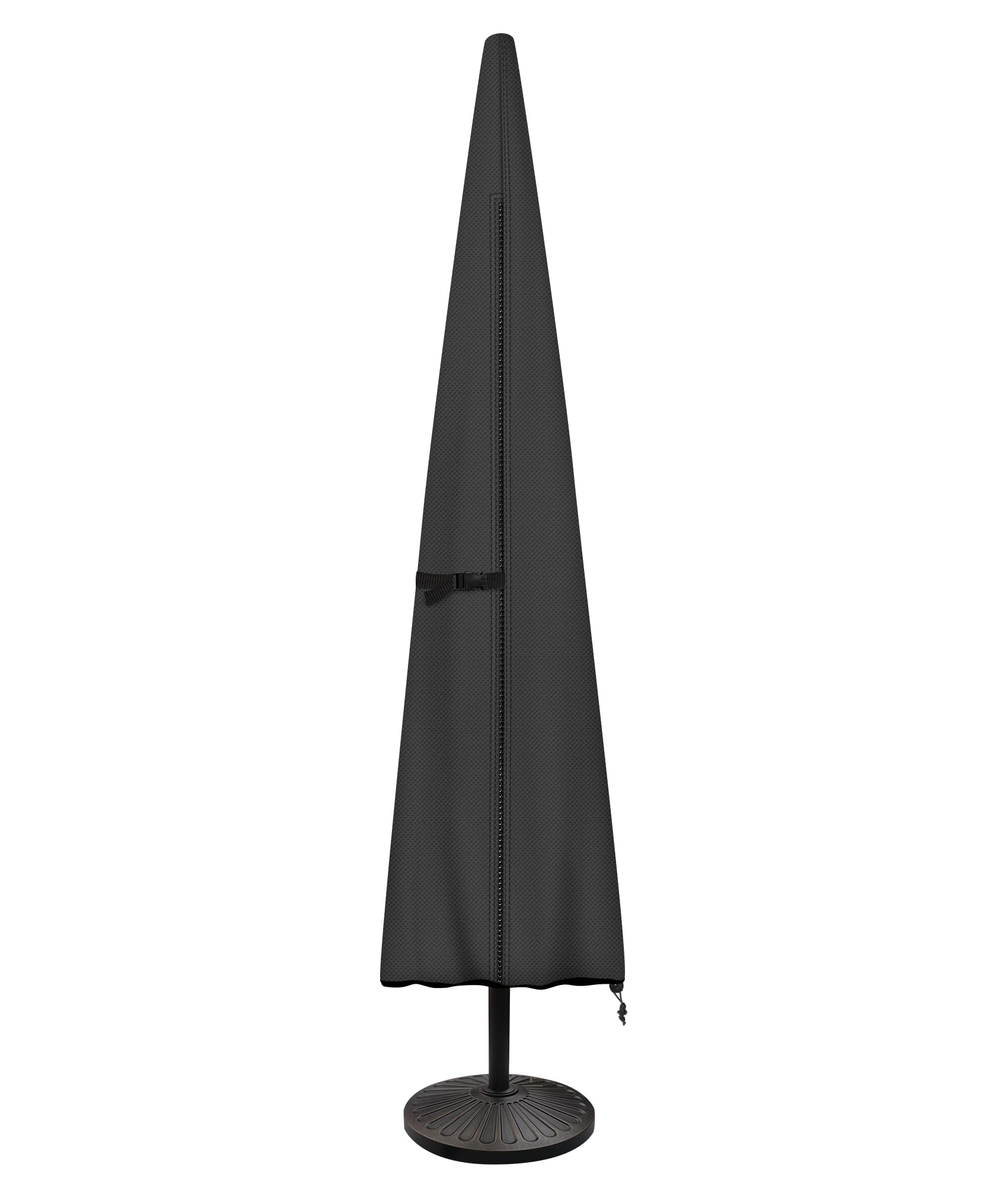 ULTCOVER funda parasol frontal mostrando cobertura completa y protección