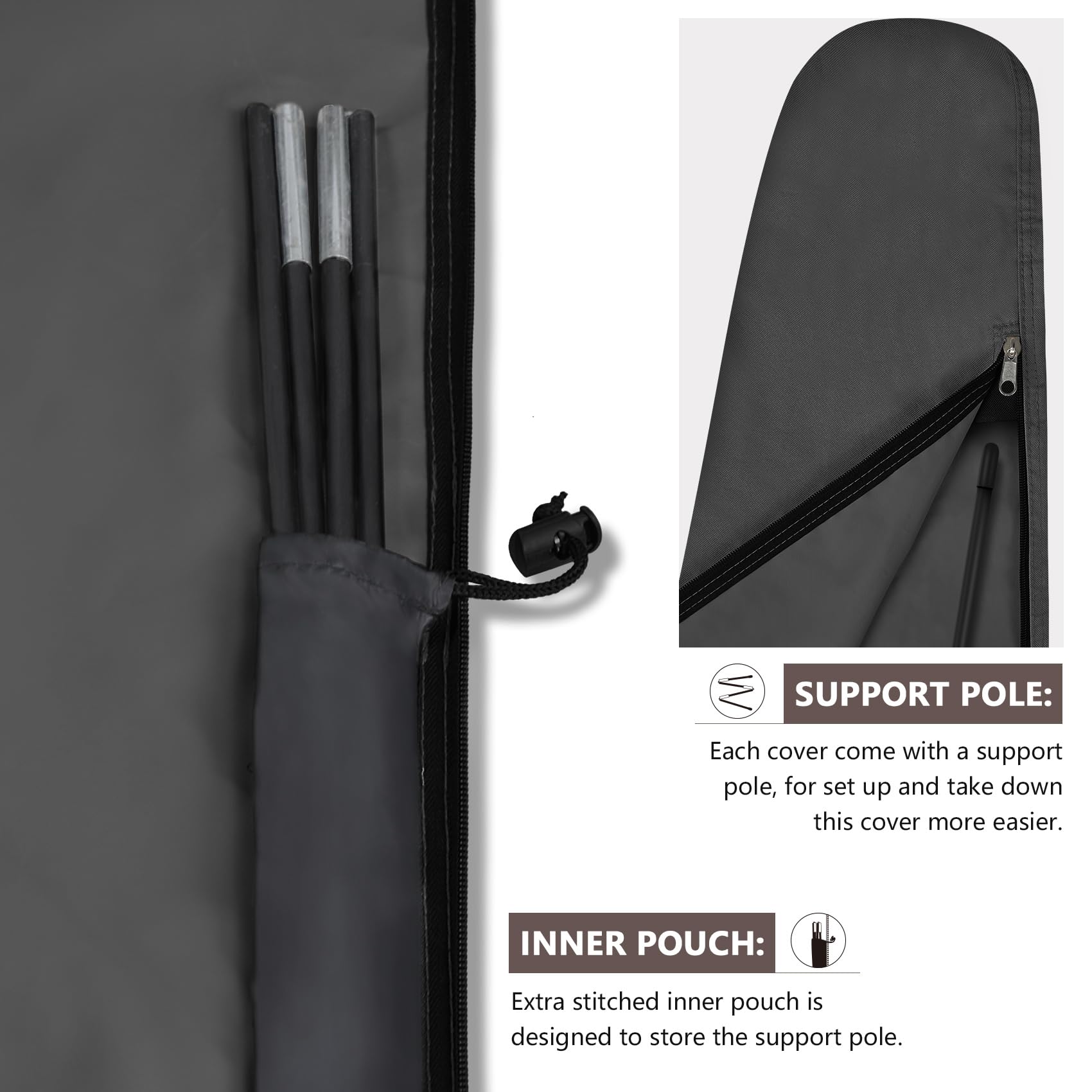 ULTCOVER poste plegable de fibra de vidrio para colocar funda fácilmente