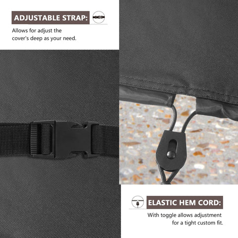 ULTCOVER cierre con clips plásticos y cordón elástico que asegura la funda en viento