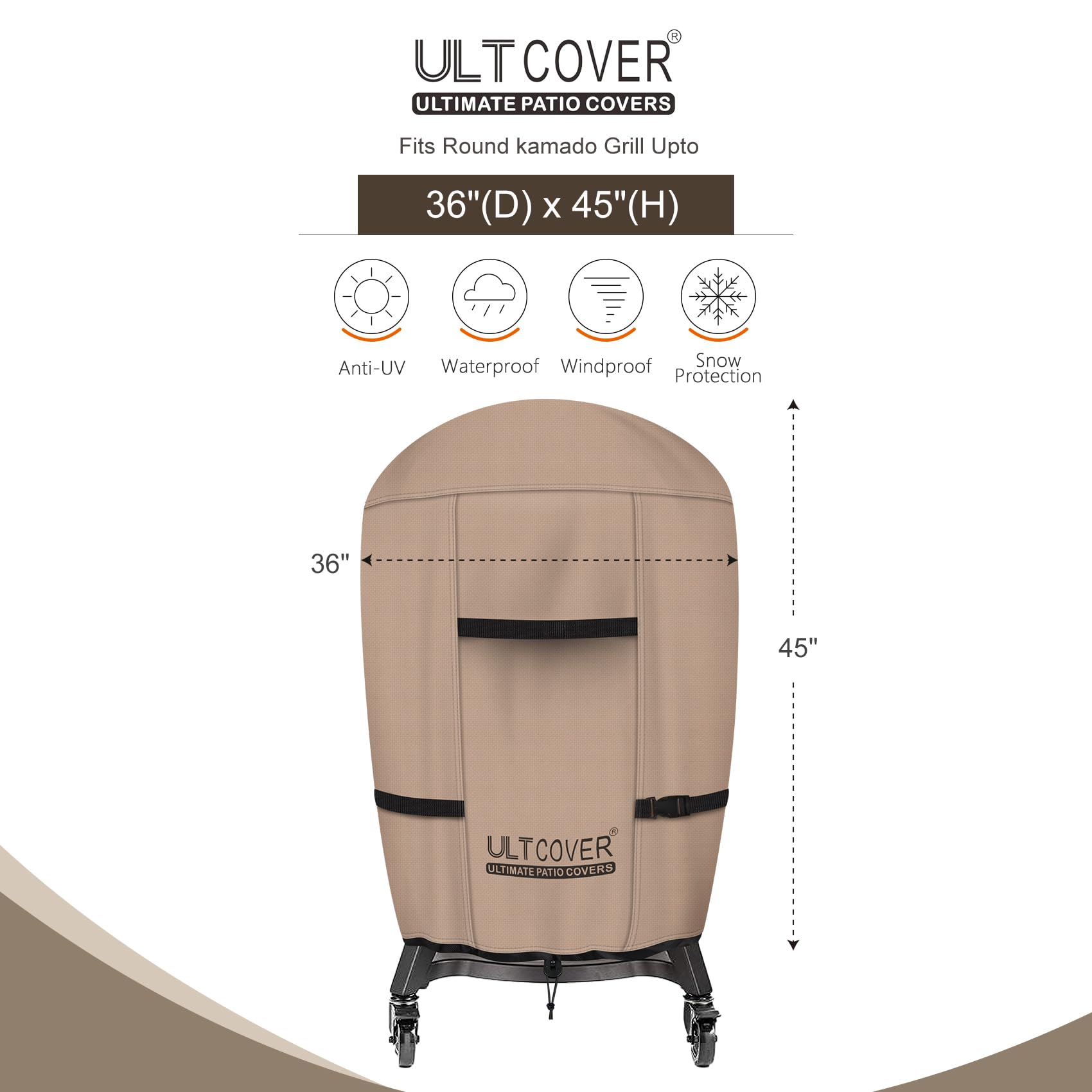 ULTCOVER primer plano del tejido 600D con respaldo impermeable, durabilidad