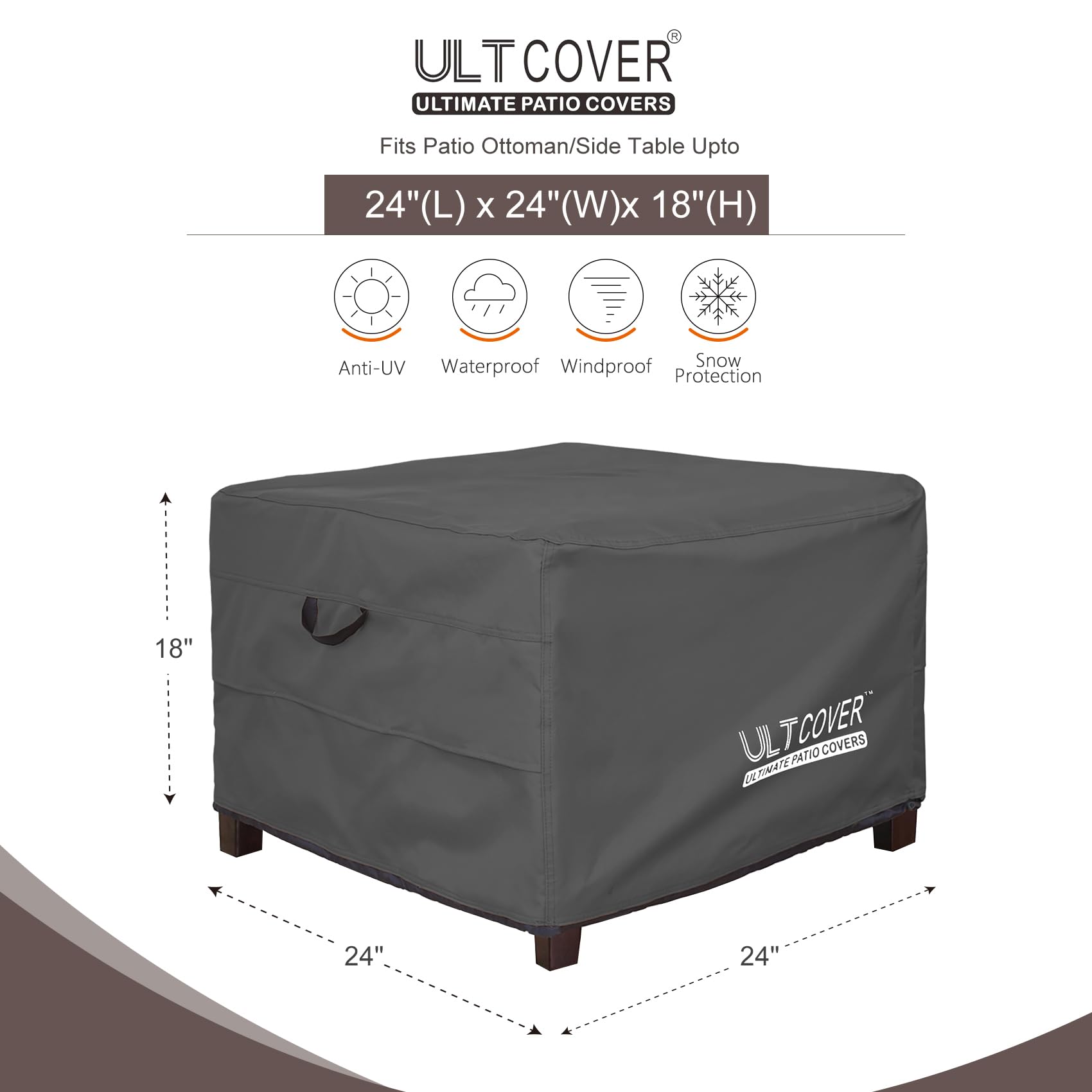 ULTCOVER primer plano tejido 600D mostrando resistencia y repelencia al agua