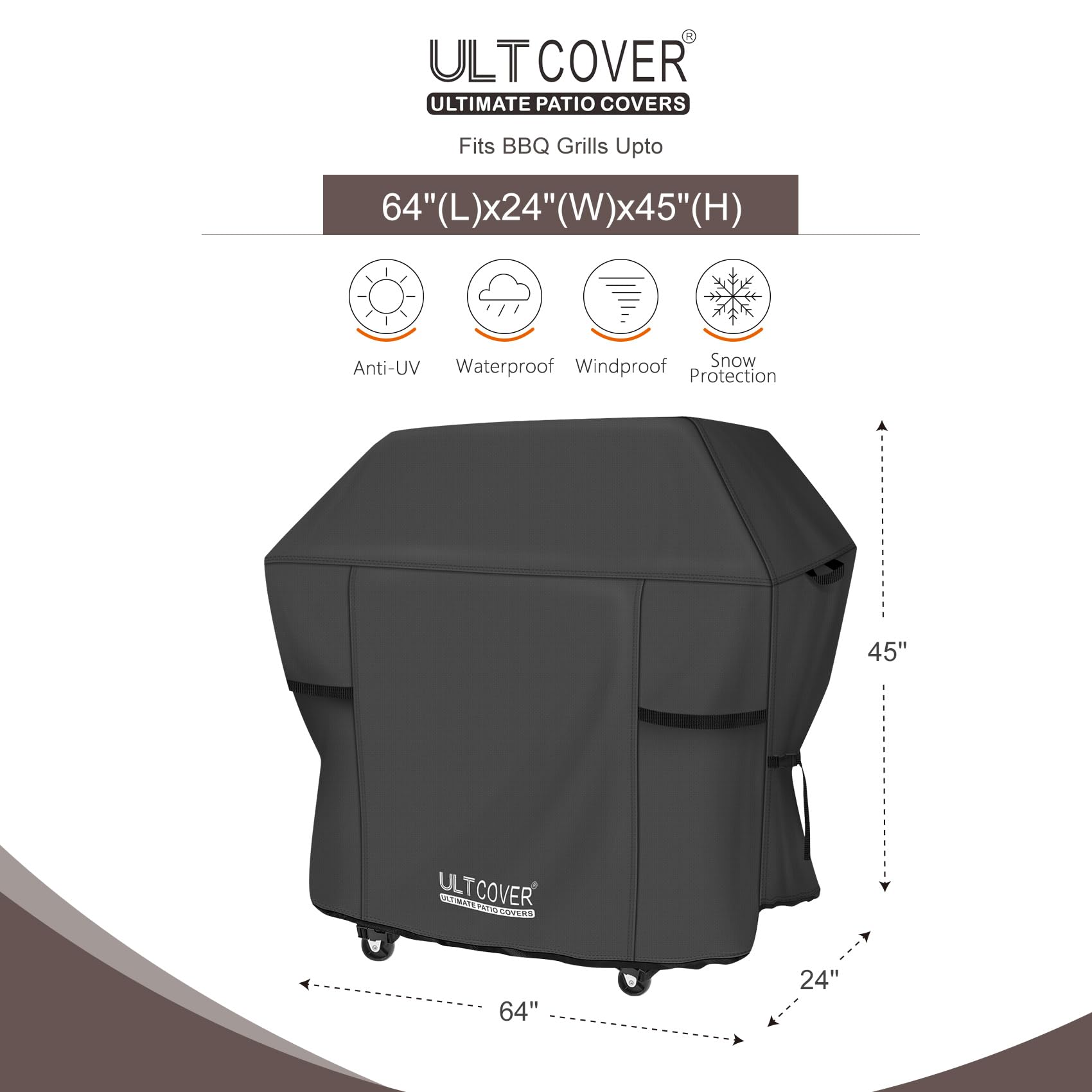 ULTCOVER detalle de textura 600D resistente que repele agua y rasgaduras