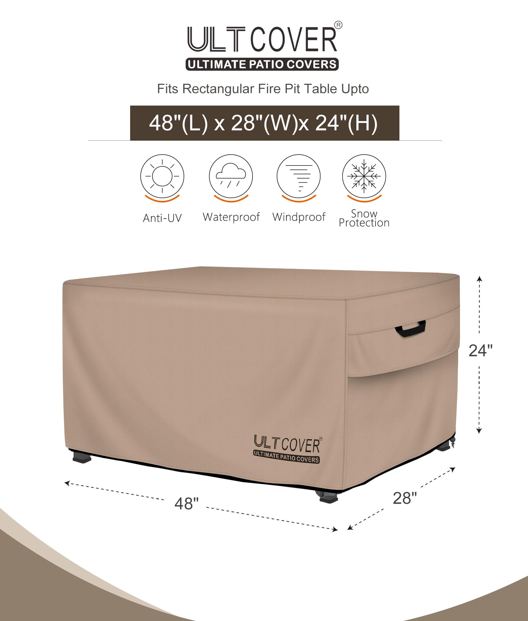 ULTCOVER textura 600D del tejido resistente, protección impermeable visible