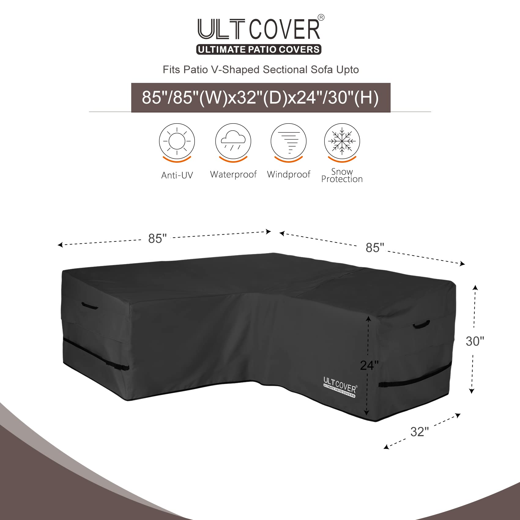 ULTCOVER primer plano del tejido 600D resistente, durabilidad y impermeabilidad