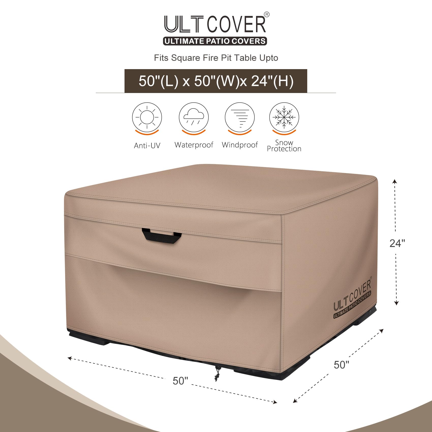 ULTCOVER detalle del tejido 600D, durabilidad y resistencia a la intemperie